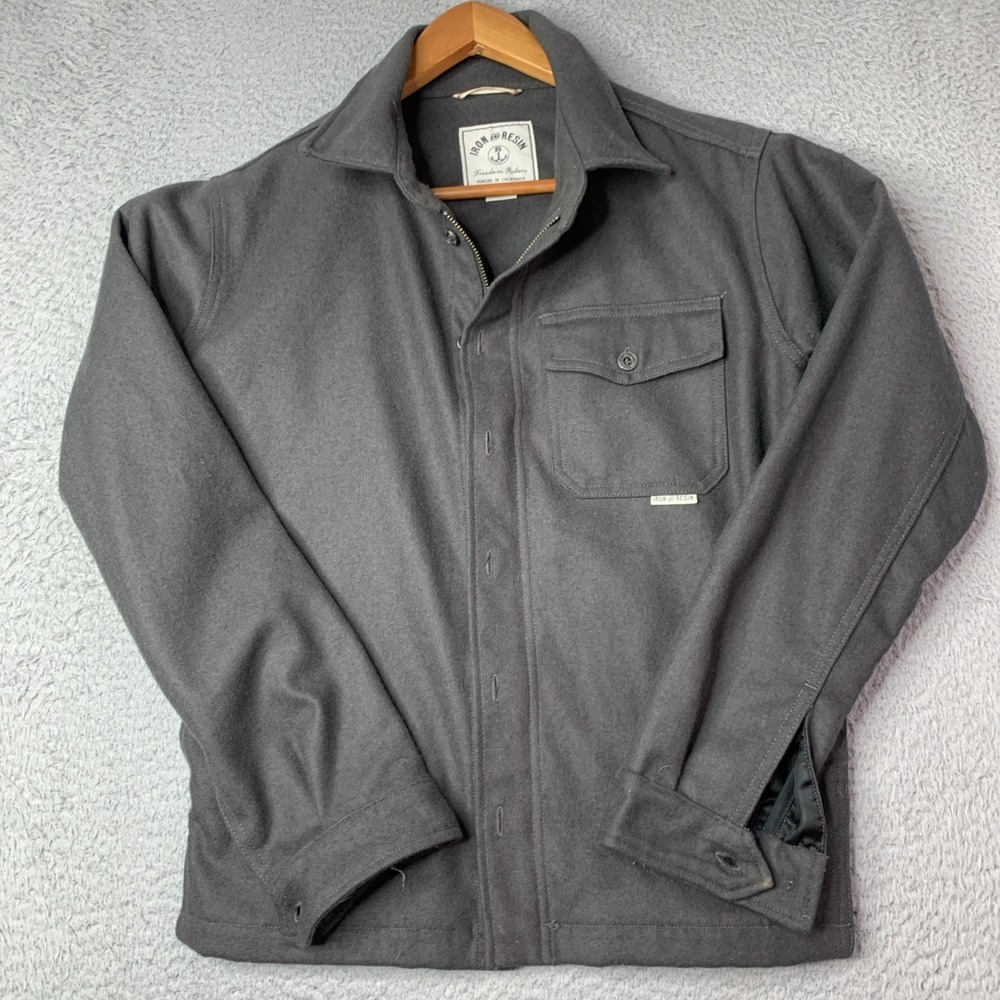 IRON And RESIN Jacket Shirt Wool Dry Clean Only Made In The USA XS Men's